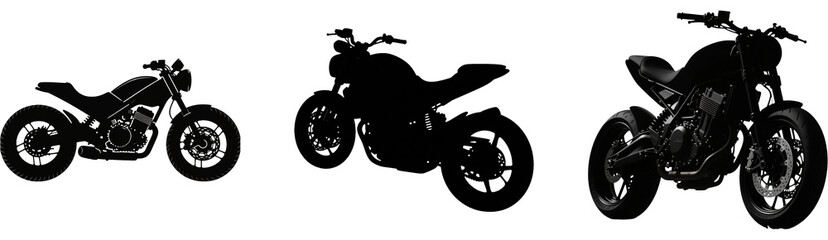 オートバイ　乗り物　シルエット　イラスト