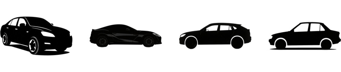 自動車　乗り物　シルエット　イラスト