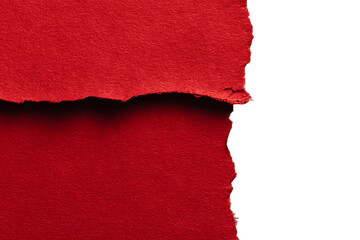 Striking red paper edge texture reveals raw material, perfect for dynamic design projects