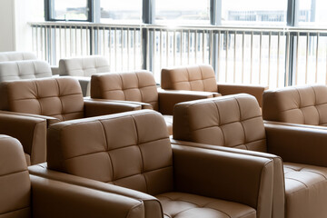 Fototapeta premium Sofa seats in the modern hospital lobby