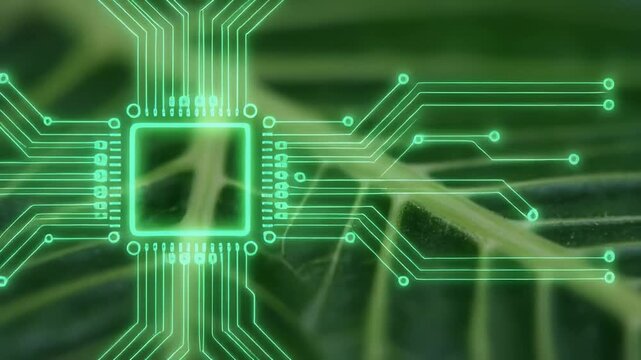 Leaf Vein Macro Holographic Circuit Stock Footage