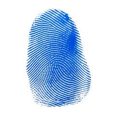 Unique blue fingerprint identity security concept