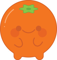 Cute Fruit Orange Clementine Tangerine Vector Design Illustration