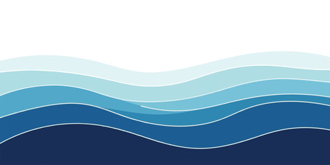 Abstract wavy blue layers background vector illustration with smooth lines perfect for web design and presentations