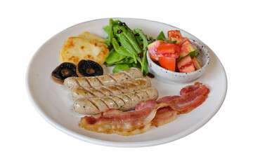 Delicious breakfast served on a plate with various ingredients
