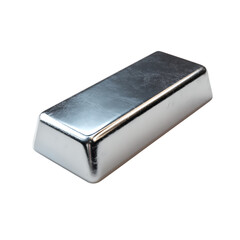Shiny silver bullion bar casting with metallic sheen, representing wealth and investment