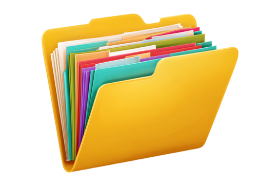 Organize your life with this vibrant, modern digital file folder brimming with colorful documents