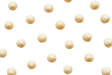 A collection of dried macadamia nuts isolated on transparent background. Macadamia nuts isolated on white background.