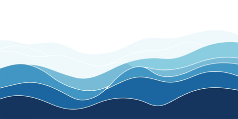 Abstract blue wave background layered paper cut style vector illustration perfect for website headers and presentations