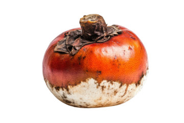 Single ripe mangosteen isolated on transparent background. Mangosteen isolated on white background.