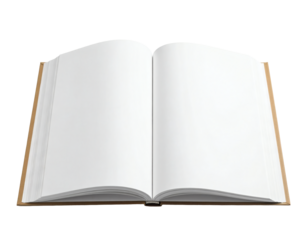 Open blank book ready for your story ideas knowledge and creative designs professional presentation asset