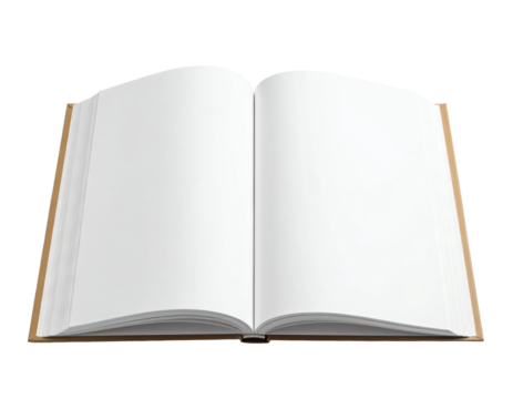 Open blank book ready for your story ideas knowledge and creative designs professional presentation asset