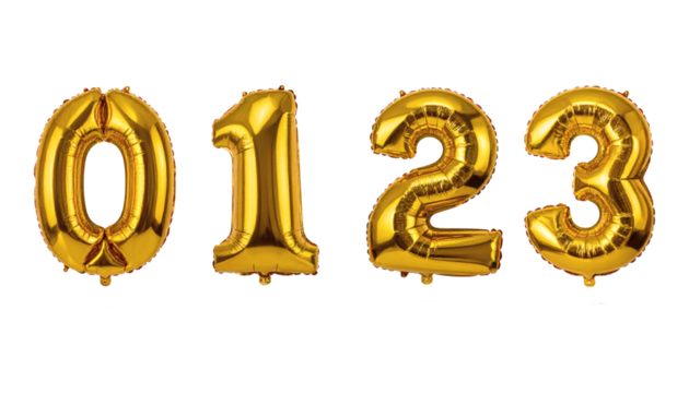 Golden number balloons 0 1 2 3 sparkle celebrate special events create festive party decorations