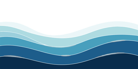 Abstract blue wavy background layered paper cut style illustration perfect for website headers and presentations