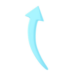 Curved Blue 3D Arrow Pointing Up