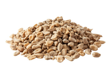 Fototapeta premium Pile of hulled sunflower seeds isolated on transparent background. Sunflower seeds isolated on white background.
