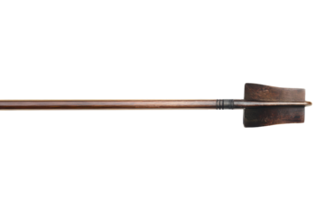 Close up of a violin bow with horsehair isolated on transparent background. Violin bow isolated on white background.