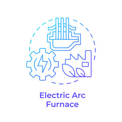 Electric arc furnace blue gradient concept icon. Melt recycled steel scrap. Steel manufacturing process. Metallurgy. Round shape line illustration. Abstract idea. Graphic design. Easy to use in
