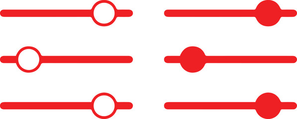 red circular text slider, seamless red minimalist slider control, simple red graphic slider, red circular user interface slider, red adjustable