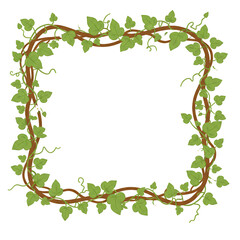 Frame with vine elements. Isolated on a white background.