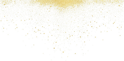Golden glitter confetti background sparkling dust particles falling festive decoration for celebration and holiday designs