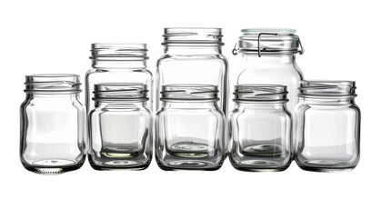  Vintage and Modern Glass Jar Pair – isolated on transparent background