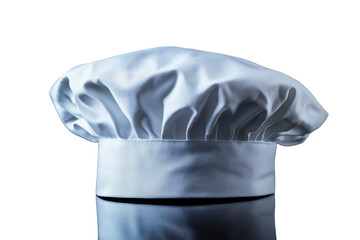 Traditional white chef hat isolated on transparent background. White chef hat isolated on white background.