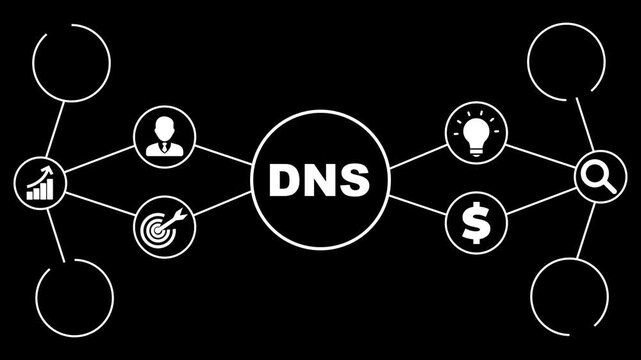 Digital Network Connection DNS Global Technology Concept with Icons 