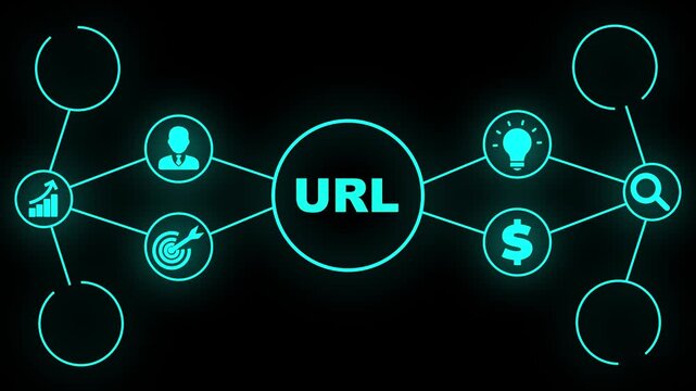 Digital Network Connection URL Global Technology Concept with Icons