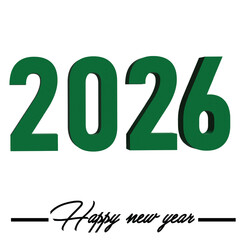 2026 Happy new year Text 3D
