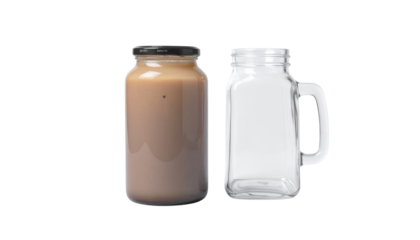  Transparent kitchen jars duo – isolated on transparent background