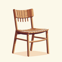 flat illustration of wooden chair