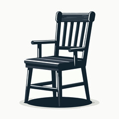 flat illustration of wooden chair