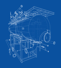 Industrial Equipment Blueprint. Vector