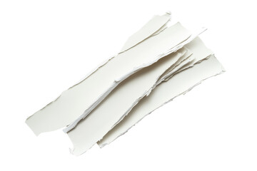Naklejka premium Torn white paper strips isolated on transparent background. White ripped paper torn edges strips isolated on white background.