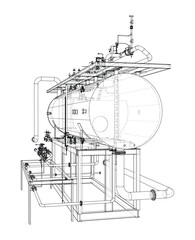 Obraz premium Industrial Tank Blueprint. Vector
