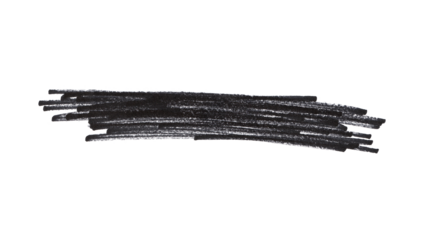 Artistic High-Resolution Black Brush Stroke. Underline or Highlight Element with Texture on Transparent Background.