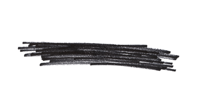 Artistic High-Resolution Black Brush Stroke. Underline or Highlight Element with Texture on Transparent Background.
