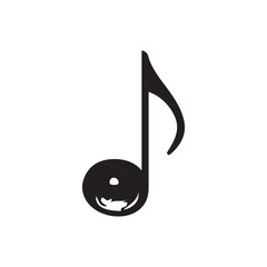 Musical notes outline icon. Vector illustration on an isolated white background.
