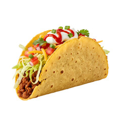 Delicious fresh taco with meat and tasty toppings