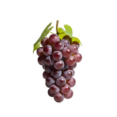 Fresh red grapes with leaves, ripe summer harvest