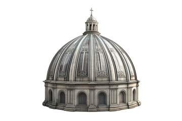 Obraz premium Ornate white dome architectural detail isolated on transparent background. Dome of a building isolated on white background.