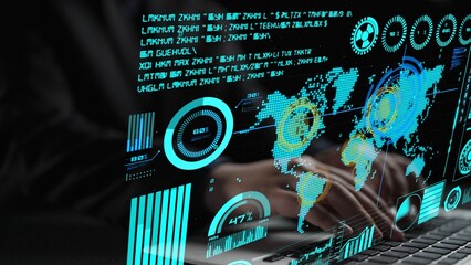 Connection network visualization showing global connection, network communication, digital connection analytic. Connect networks tool support real-time insight and improve connection system. Thunk