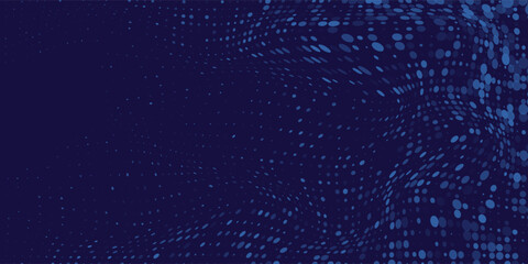 Art blue wavy halftone background. Dot pop art sport style illustration abstract