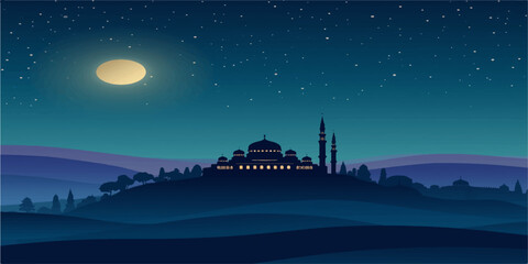 Naklejka premium Moonlit Hagia Sophia