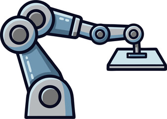 Industrial Robotic Arm Icon for Automation and Manufacturing.