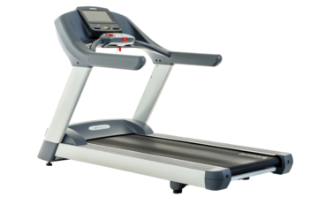 Modern treadmill for home gym isolated on transparent background. Treadmill isolated on white background.
