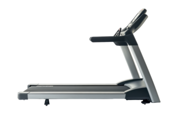 Modern treadmill for home gym isolated on transparent background. Treadmill isolated on white background.