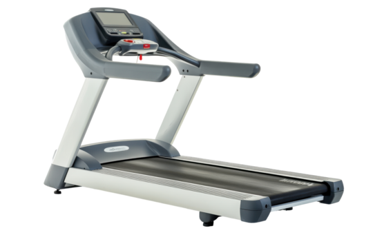 Modern treadmill for home gym isolated on transparent background. Treadmill isolated on white background.