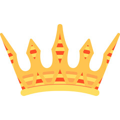 Golden Crown Symbol With Red Accents Isolated On Transparent Background Royalty Symbol Regal Emblem Of Power And Authority